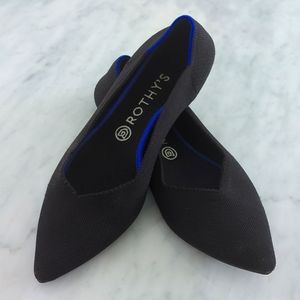 Rothy's Black Pointed Toe Flat, Sz 9.5